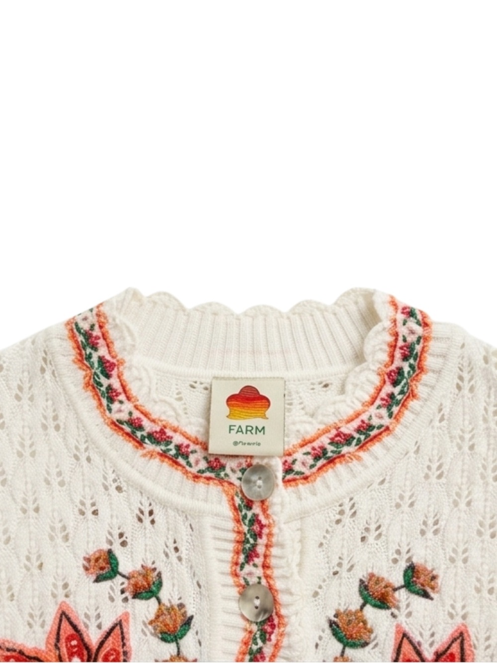 FARM Rio Cream Embroidered Floral Cardigan - Picture 3 of 3